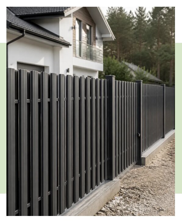 Вертикальный забор из евроштакетника в Новомосковске по цене от 3614 р. | ЗаборЭксеперт-Нвм